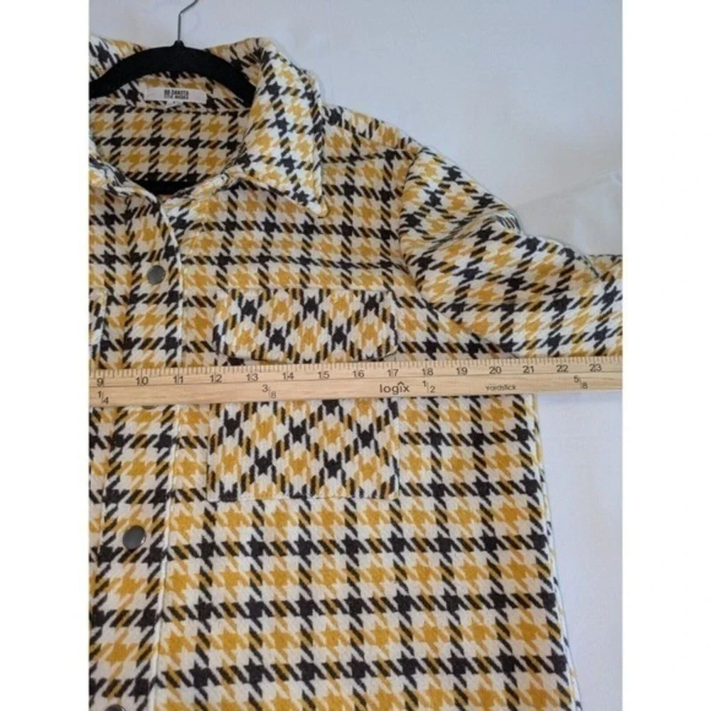 BB‎ Dakota Shacket Womens Medium Houndstooth Snaps Wool Blend Jacket Shirt Fall